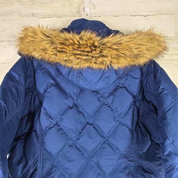 LANDS END Goose Down Puffer Jacket Blue Quilted Full Zip WOMEN'S PLUS SIZE 3X - Picture 8 of 16